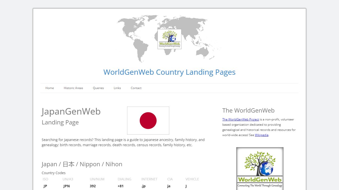 Japan Genealogy / JapanGenWeb - WorldGenWeb Project